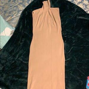 Sleeveless turtleneck sweat dress